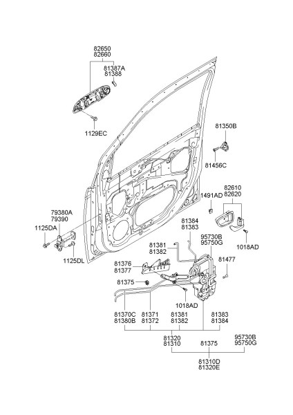 Kapı Kolu Getz 06-11 Ön Dış Sağ (Oem No: 82660-1C060)
