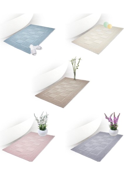 Karo Desenli Mavi Dokuma Banyo Paspası Pamuk 60X100CM fiyatları