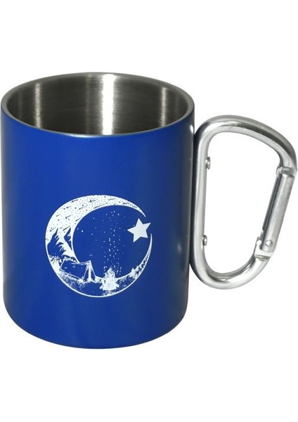 Karabina Saplı Çelik Kupa Bardak Mavi Ay Yıldız Model