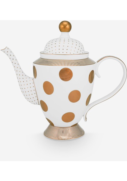 Dot Delight Beyaz Porselen Demlik 1200 ml