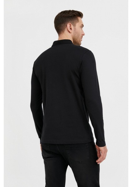 Styles Erkek Casual Uzun Kollu Polo Yaka Sweatshirt fiyatları
