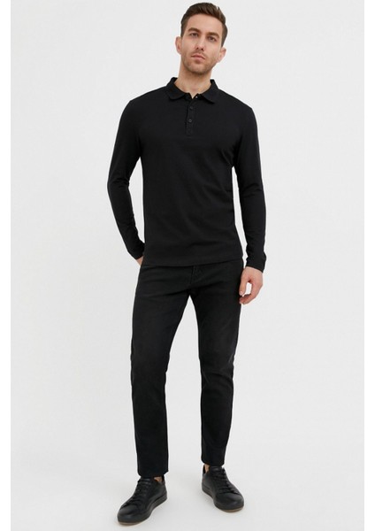 Styles Erkek Casual Uzun Kollu Polo Yaka Sweatshirt modelleri