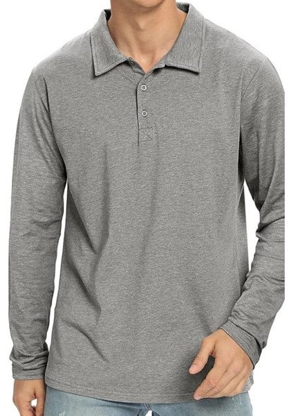 Styles Erkek Casual Uzun Kollu Polo Yaka Sweatshirt fiyatları