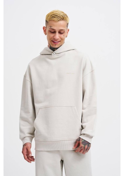 Kapüşonlu Basıc Dıagonal Oversize Sweatshirt fiyatları