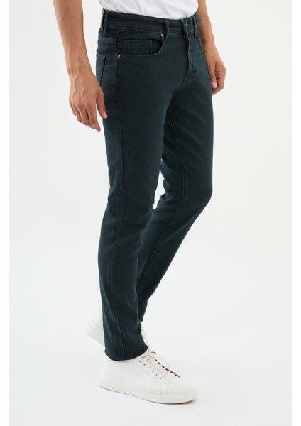 Düz Haki Super Slim Fit Erkek Kot Pantolon