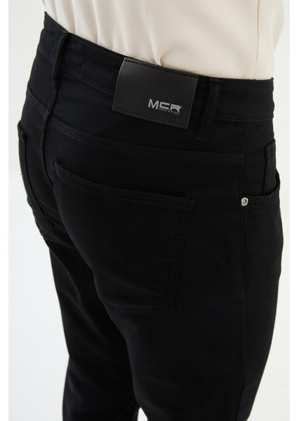 Düz Siyah Super Slim Fit Erkek Kot Pantolon