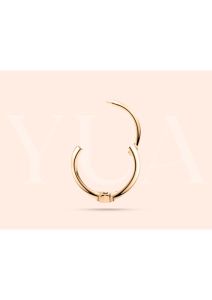 Yua Jewelry Pırlantalı Yıldızlı 14 Ayar Minimalist Halka Helix Piercing