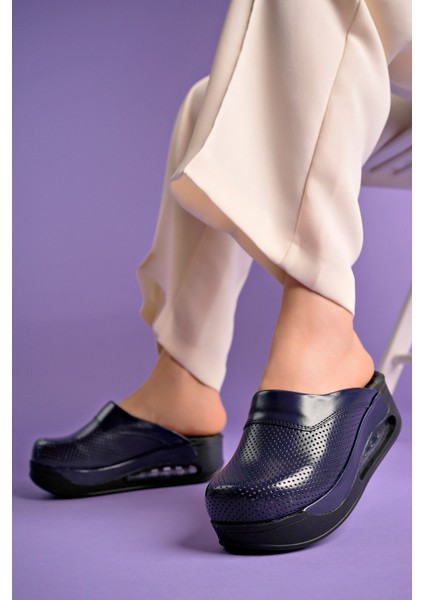 Lacivert Renkli Ortopedik Airmax Taban Sabo Terlik