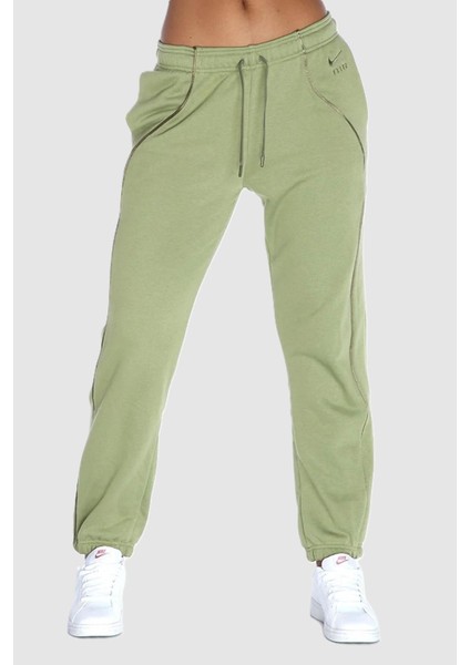 Air Plus Mid Rise Piping Detail Joggers Alligator Green Fleece Kadın Eşofman Altı Yeşil