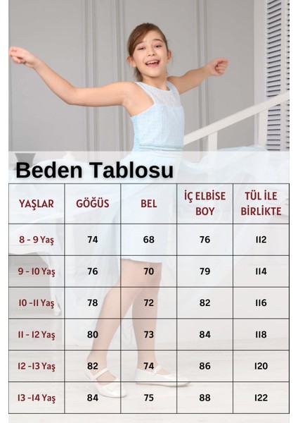 Kız Çocuk Beyaz Abiye Elbise Mezuniyet Kıyafeti Düğün Özel Gün ELBISESI-ABY-2001