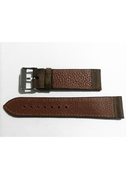 Fossil &her Saate Uyumlu Kahverengi Dikişli 22 mm Grizi Deri