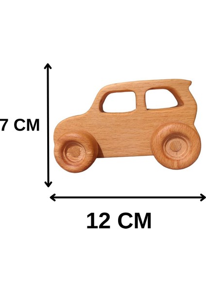 Ahşap Oyuncak Araba Kayın Ağacı %100 Doğal