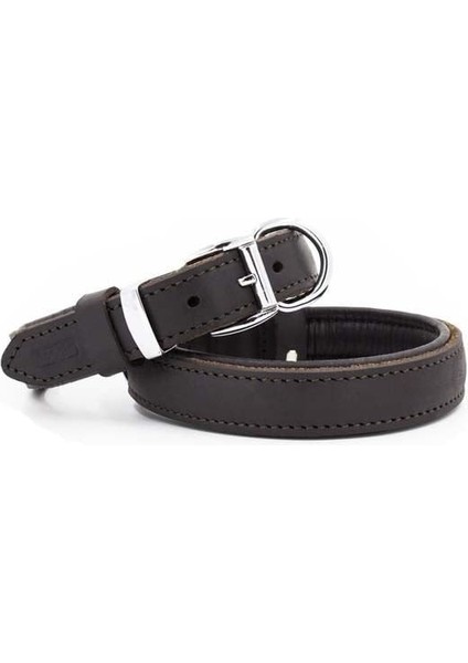 Yağlı Deri Köpek Boyun Tasması Medium Kahverengi 2.5X37-45 cm