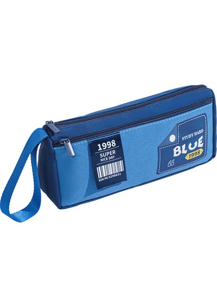 Yeni Tuval Basit Çift Katmanlı Kalem Kutusu Büyük Kapasiteli Taşınabilir Kalem Kutusu Ortaokul Öğrencisi Kırtasiye Kutusu Erkek ve Kız (Yurt Dışından)