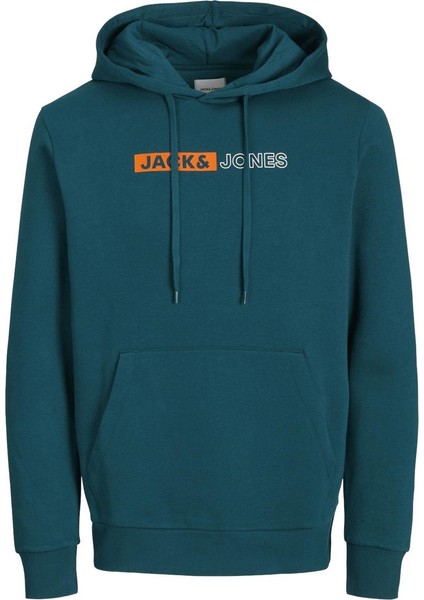 12233599 Jjecorp Logo Sweat Hood Play Noos Petrol