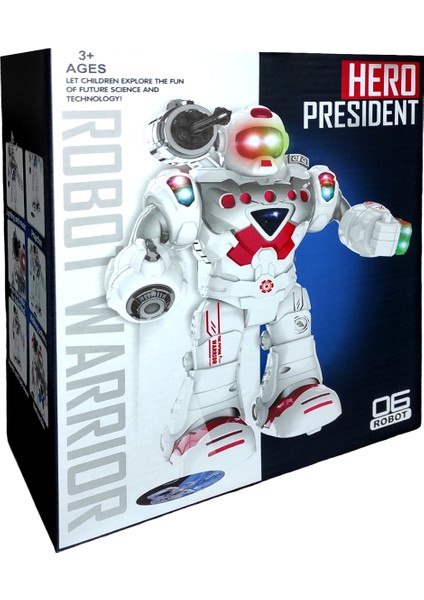 Pilli Işıklı Ok Atan Robot 827-1