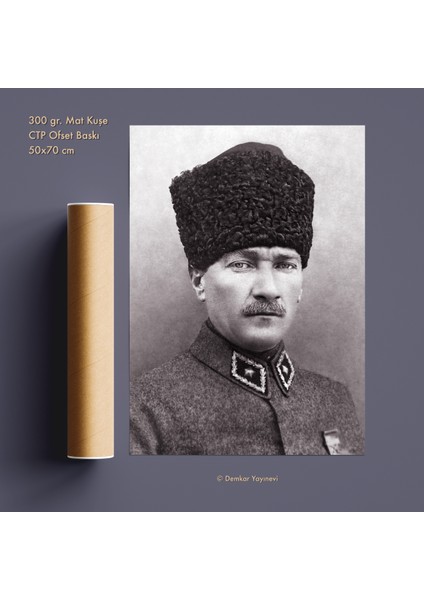 Mustafa Kemal Atatürk - Poster N.3 | 300GR. Mat Kuşe | Ofset Baskı