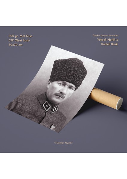 Mustafa Kemal Atatürk - Poster N.3 | 300GR. Mat Kuşe | Ofset Baskı