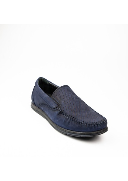 1050 Erkek Mokasen Nubuk Deri Ayakkabı Lacivert