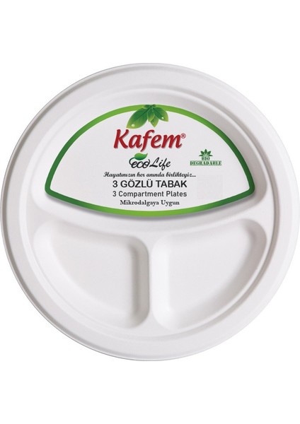Kağıt Tabak Üç Gözlü Ekolojik 26 cm 25 Adet
