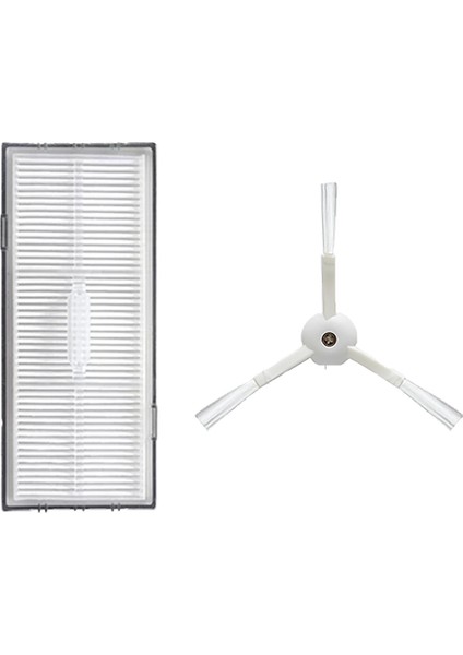 Roborock S8 + Pro ve Ultra Uyumlu 1 Adet Hepa Filtre + 1 Adet Beyaz Yan Fırça