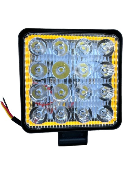16 LED Kare Çalışma Lambası Turuncu Beyaz fiyatları