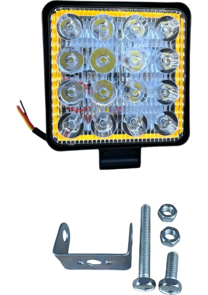 16 LED Kare Çalışma Lambası Turuncu Beyaz fırsatları