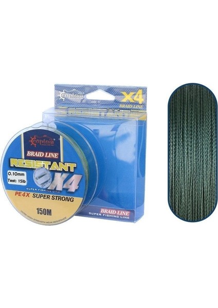 Resistant Pe 0.16 mm 150M 4 Kat Spin Ip Misina Yeşil
