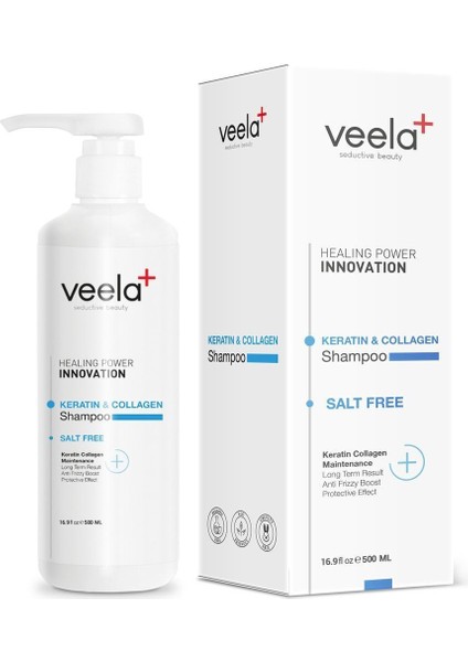 Yıpranmış Saçlar Için Kolajen Ve Keratin Bakım Şampuanı Keratin & Collagen Shampoo 500ml