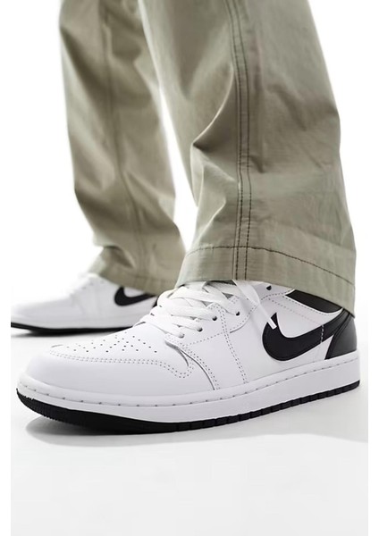Air Jordan 1 Low Leather Sneaker Hakiki Deri Beyaz Erkek Spor Ayakkabı