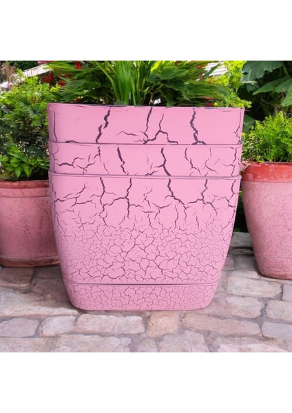 18 cm Mermer Desenli Kare Tabaklı Saksı (3 Adet) fiyatları