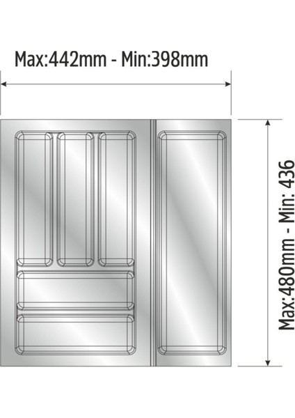 Mutfak Çekmece İçi Kaşıklık Düzenleyici 44 cm X 48 cm
