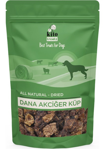 Dana Akciger Küp Atıştırmalık Köpek Ödül Maması %100 Doğal, Glutensiz, Organik 100 gr