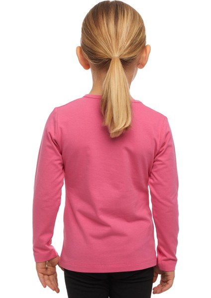 Şeker pembe Basic Mevsimlik Likralı Uzun Kollu Kız Çocuk Tişört modelleri