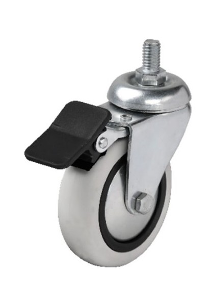 354 - 75 x 25 mm Pvc Makaralı Vidalı Frenli Teker 4 Adet
