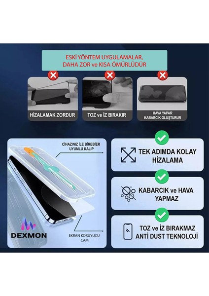 iPhone 16 Pro Max Ekran Koruyucu Yüksek Kalite Tam Kaplayan Cam Otomatik Hizalama Toz Önleyici fiyatları