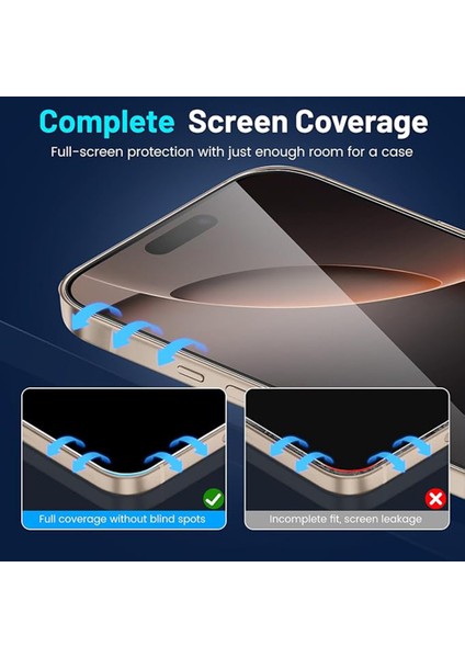 iPhone 16 Pro Max Ekran Koruyucu Yüksek Kalite Tam Kaplayan Cam Otomatik Hizalama Toz Önleyici fırsatları