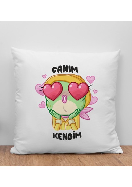 Canım Kendim Tasarımlı Beyaz Kırlent Yastık, Arkadaşa , Doğum Günü