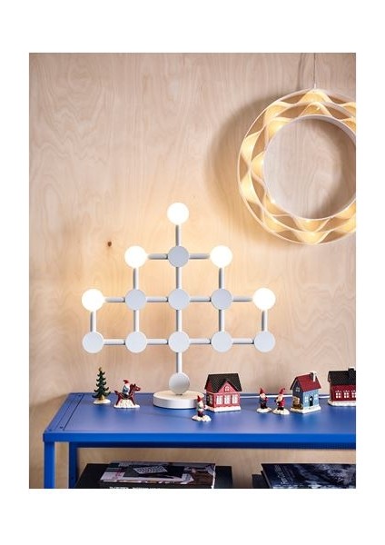 Ikea Stråla LED Asılabilir Işık, Beyaz, 37 Cm, Pilli, Halka