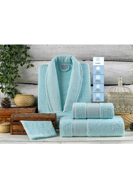 Fırat Soft Line 8 Parça Aile Bornoz Seti