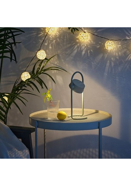 Ikea Solvınden Led'li Masa Lambası, Yeşil, 29 Cm, Pilli