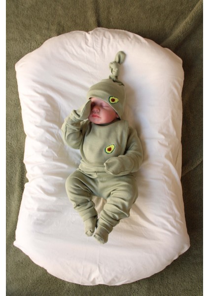 Avokado Nakışlı 5li Uzun Kollu Yenidoğan Set