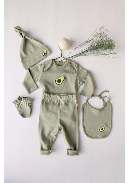 Avokado Nakışlı 5li Uzun Kollu Yenidoğan Set fırsatları