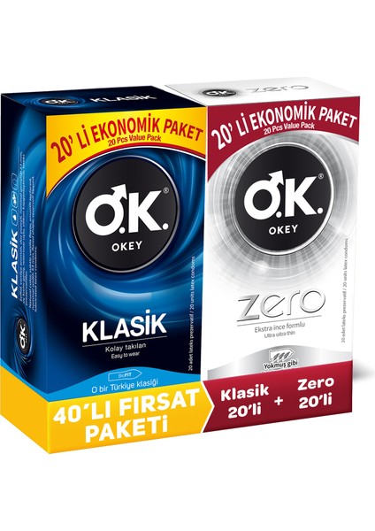 Klasik 20'li Prezervatif & Zero 20'li Prezervatif