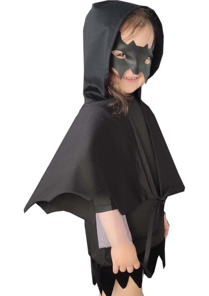 Cadılar Bayramı Kız Çocuk Yarasa Pelerin ve Yarasa Maske, Kız Çocuk Halloween Kostümleri fırsatları