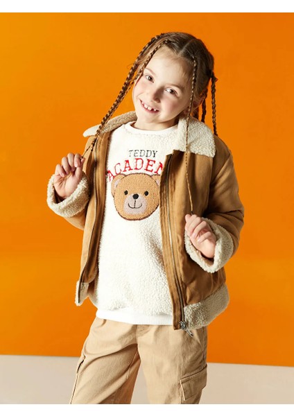 Lcw Kids bej Gömlek Yaka Kız Çocuk Mont