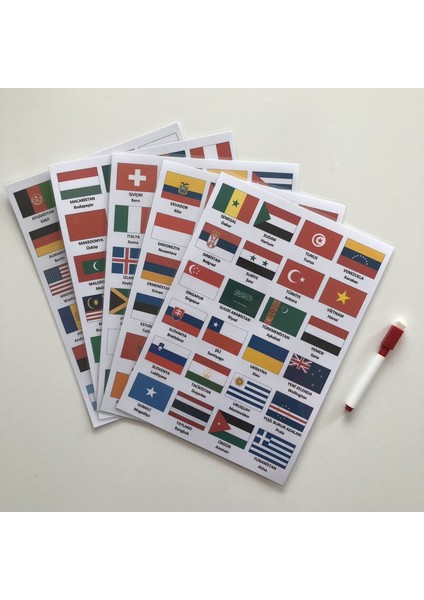 Ülkelerin Bayraklarını ve Başkentlerini Öğreniyorum Seti (Kalem ) fiyatları