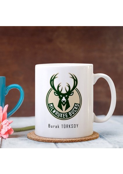 Kişiye Özel Nba Milwaukee Bucks Beyaz Kupa Bardak