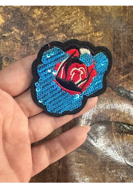 7x6 cm Ütü Ile Yapışan Pul Payetli Renkli Çiçek Arma Dikiş Aplike fırsatları