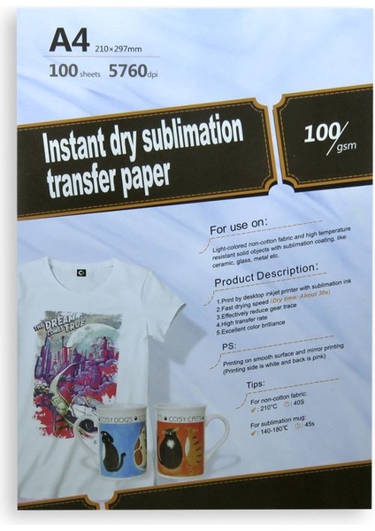 1 Koli Toptan 20 Paket Profesyonel A4 100 Gsm Sublimasyon Transfer Baskı Kağıdı 2000 Sayfa